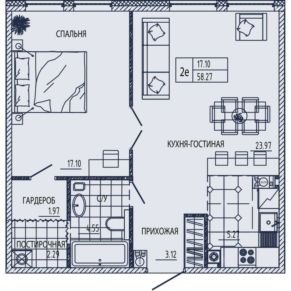 однокомнатная квартира в ЖК Маленькая Франция